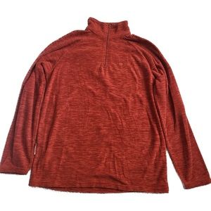 Red Mens 1/4 Zip-up Fleece Sweater